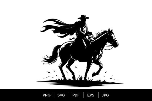 Cowboy Horse Rider SVG: A Wild West Embroidery Design for Real Projects