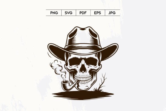 Cowboy Skull Smoking Pipe SVG Design Review