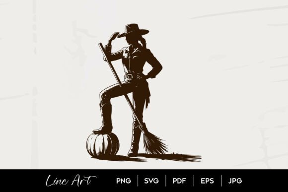 Cowgirl Witch with Pumpkin Halloween SVG: A Designer’s Perspective