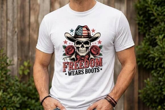 Freedom Wears Boots Cowboy Skull PNG SVG Review for Real Projects