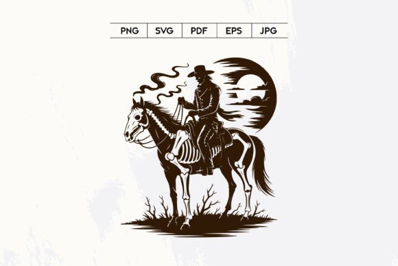 Skeleton Cowboy Horse Moon SVG Design Review for Real Embroidery Projects