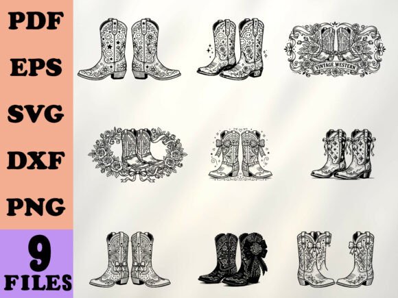 Western Cowboy Boots Coquette SVG: A Designer’s Perspective